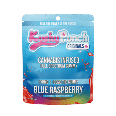 Kushy Punch Blue Raspberry Original Gummies 100mg